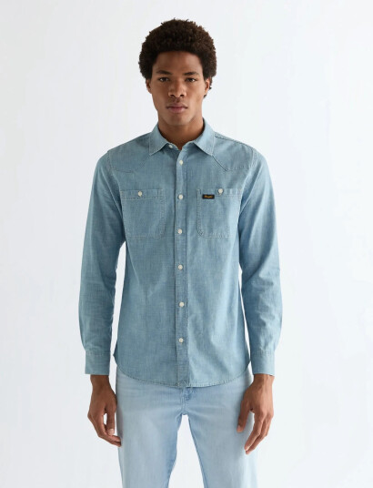 Wrangler Chambray Shirt Blue XXL x 00 Wrangler Chambray Shirt Blue XXL x 00