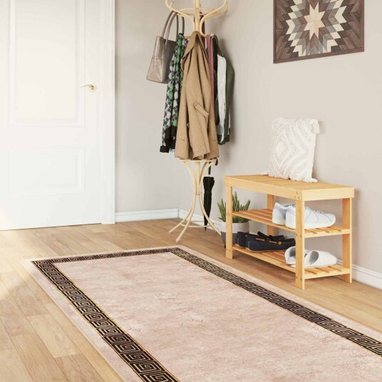 Teppe Runner MARSA Svart 100 x 300 cm Polyester og PVC