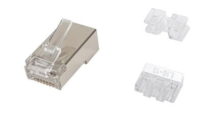 Equip 121147 Rj-45 Satin Stål Gjennomsiktig Hankjønn Rett Cat6a Gull