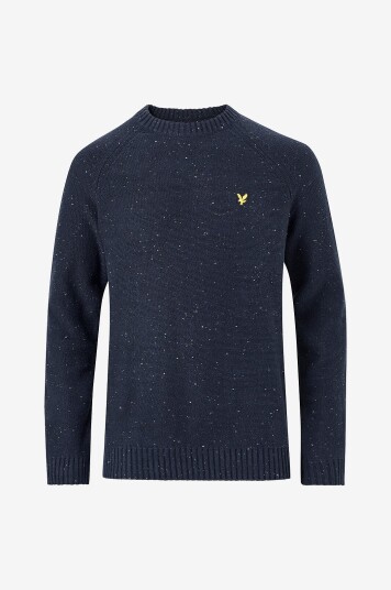 Lyle & Scott Genser Raglan Donegal Crew Neck Blå