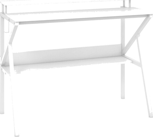 Kompakt skrivebord med skjermstativ – 100x50cm hvit