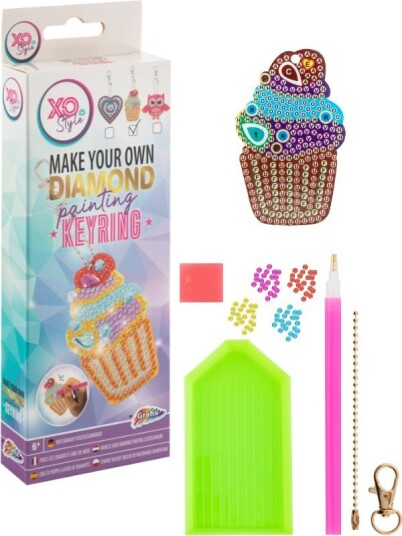 Grafix Diamond Painting nøkkelring med perlekunst Muffins