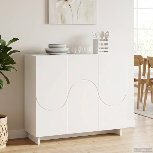 vidaXL Skjenk Hvit 85,5 x 31 x 75 cm Konstruert tre