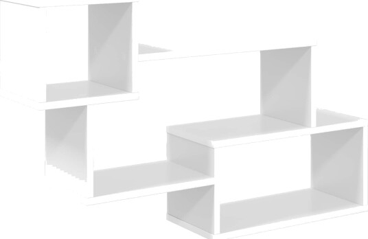 vidaXL Flytende hylle Veggmontert Hvit 87 x 20 x 55 cm Konstruert tre