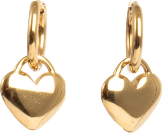 A&C Oslo AS   Steel   Essentials hoops øredobber med hjerte 17 mm gull