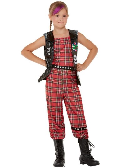 Punk Rocker Kostyme til Jente 2 Deler Strl 10 12 ÅR