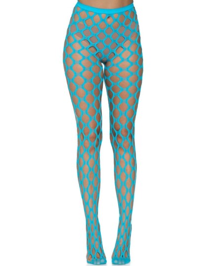 Neon Blå 80 talls Tights m/ Store Ruter
