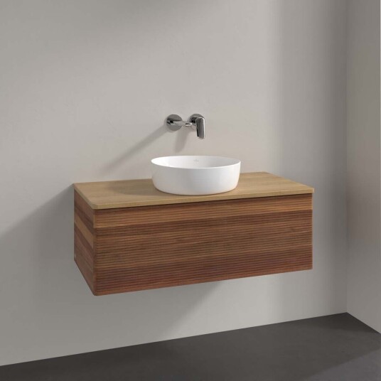 Villeroy & Boch Antao Servantskap med 1 skuff 100x50x36 cm m/lys Valnøtt/Eik Villeroy & Boch Antao Servantskap med 1 skuff 100x50x36 cm m/lys Valnøtt/Eik
