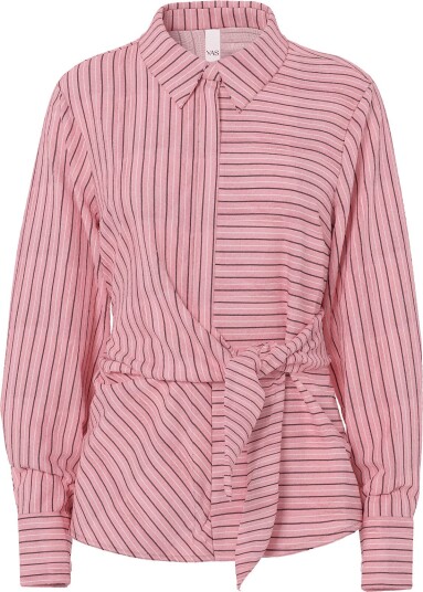 YAS Yasrayly Esta Ls Tie Shirt   Pink   40