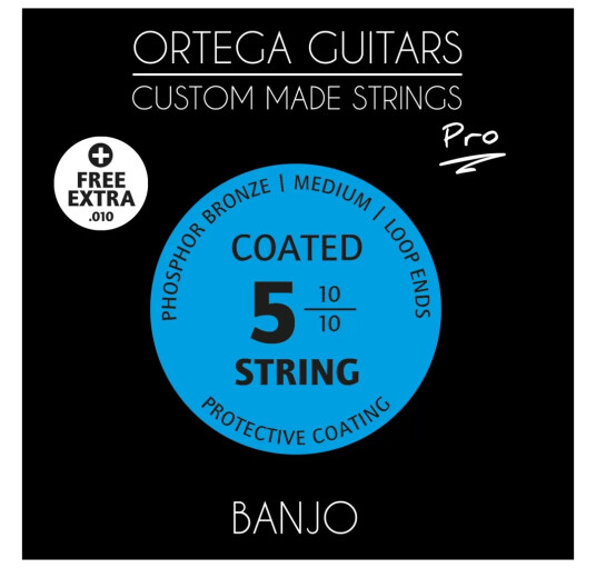 Ortega BJP-5 Strengesett 5-str. Banjo Coated Phosphor Bronze