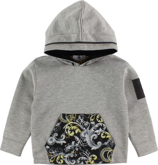 Young Versace Hettegenser Grå Melert m. Gul Mønster Versace 8 år 128 Hettegenser