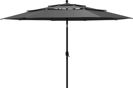 vidaXL Parasoll med aluminiumsstang 3 nivåer 3,5 m antrasitt vidaXL Parasoll med aluminiumsstang 3 nivåer 3,5 m antrasitt