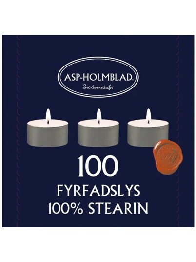 Asp Holmblad Telyslys Stearin 6t.
