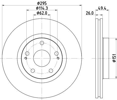 Bremseskive HELLA 8DD 355 114-671