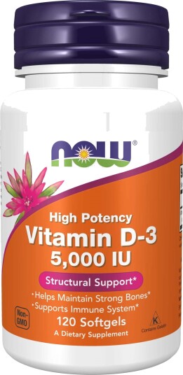 NOW Vitamin D-3 5000 Iu 120 stk NOW Vitamin D-3 5000 Iu 120 stk