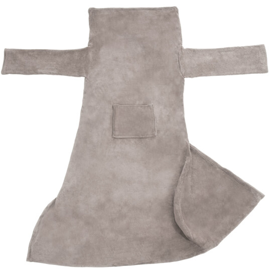 Tectake 2 fleece pledd med armer 200 x 170 cm,grå