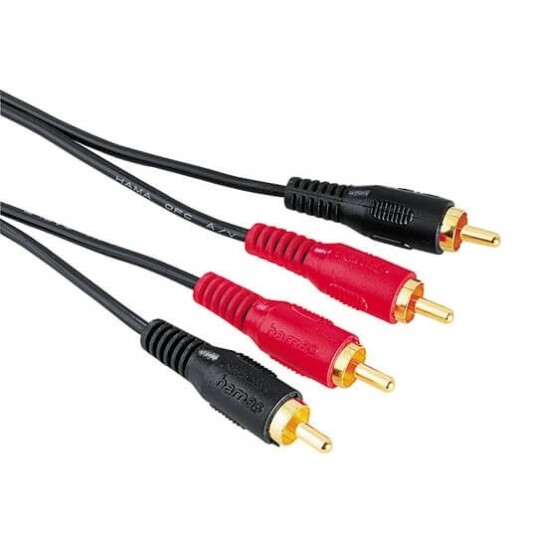 Hama Kabel 2xRCA-2xRCA Guld Svart 10m