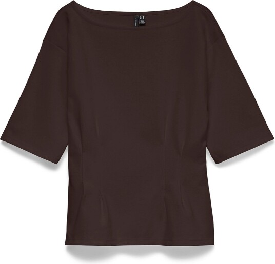 Vero Moda Vmbjork Ss Boatneck Top Jrs Brown M