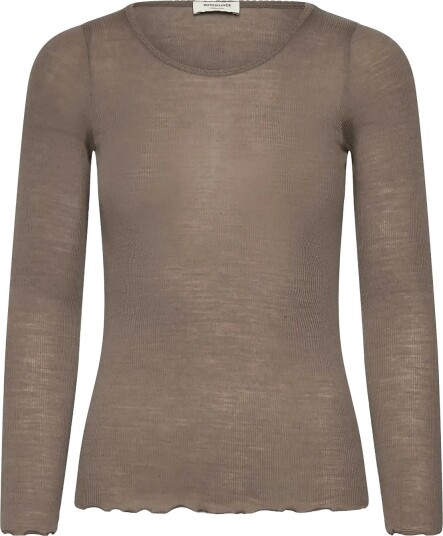 Rosemunde Rwburlington Wool Ls O Neck T Shirt WALNUT S