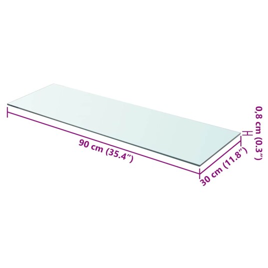 vidaXL Hyllepaneler 2 stk klart glass 90x30 cm vidaXL Hyllepaneler 2 stk klart glass 90x30 cm