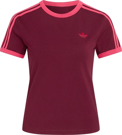 Adidas Originals 3S Tee Slim   Burgundy   XS