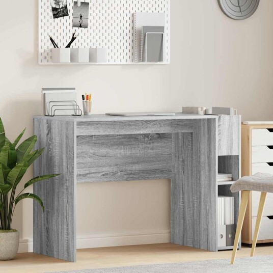 vidaXL Skrivebord Grå Sonoma 109 x 50 x 78 cm Konstruert tre