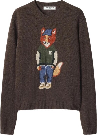 Maison Kitsuné Dame Strikkevarer Brun S,