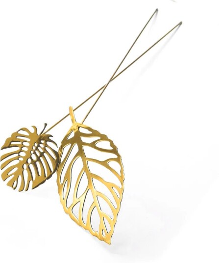 KLONG Brass Leaves dekorasjon 2-pk Wood KLONG Brass Leaves dekorasjon 2-pk Wood
