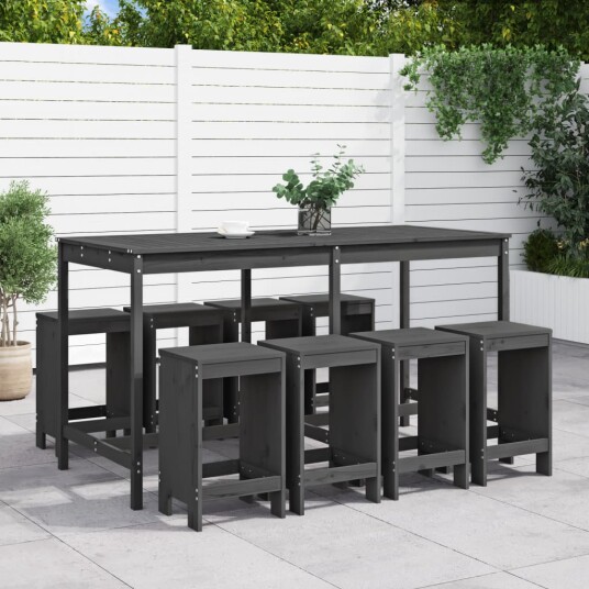Hagebarsett 9 deler grå heltre furu 3157759