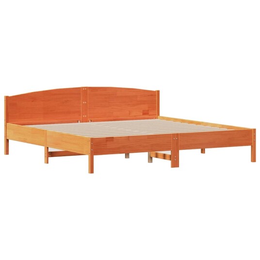  Sengeramme uten madrass voksbrun 200x200 cm heltre furu 8721102942068