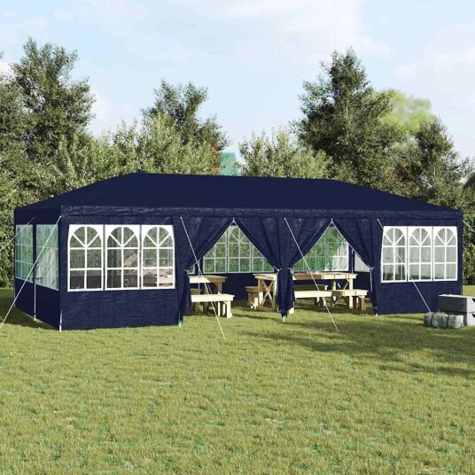 vidaXL Partytelt Blå og hvit 800 x 400 x 266 cm Polyester og stål