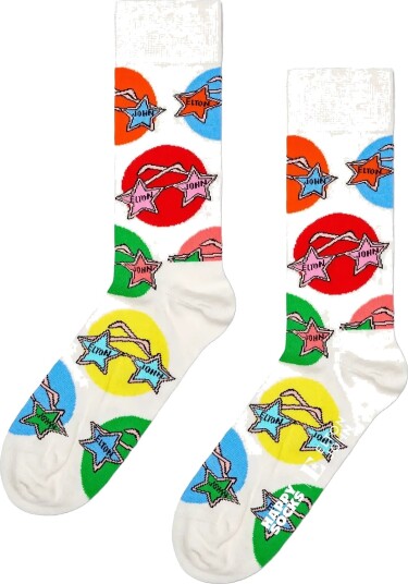 Happy Socks Elton John Glasses Sock White 41 46