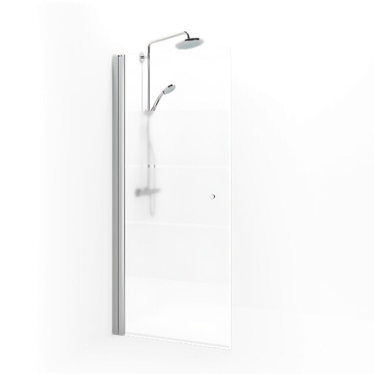 Macro Design Spirit Dusjdør Rett - med Knott Matt Aluminium / 77cm Screen Glass