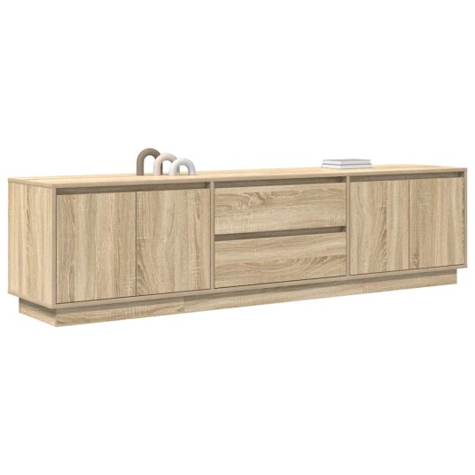 TV benk med LED lys sonoma eik 193,5x41x50 cm