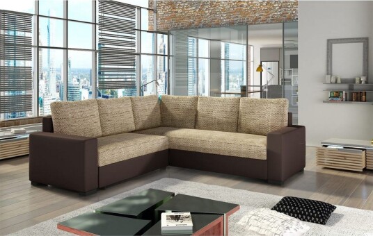 Seksjon Eltap Canis 235x235x89 cm Berlin 03 Soft 66 Beige Mørk brun