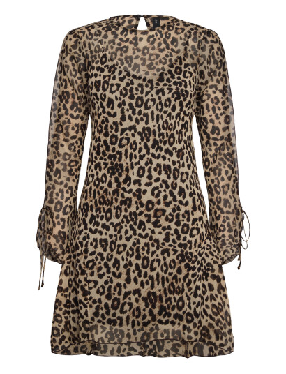 Mango Short Leopard-Print Dress - Brown - S Mango Short Leopard-Print Dress - Brown - S