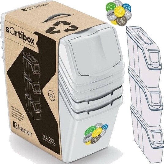 Prosperplast 20 L Søppeldunkesett, 3 Stk