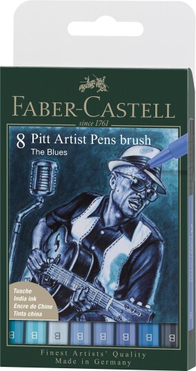 Faber-Castell PITT Artist Brush 8-pakning Blues