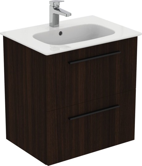 IDEAL STANDARD I.LIFE A BADEROMSMØBEL 640X460 COFFEE OAK M/SORT HÅNDTAK
