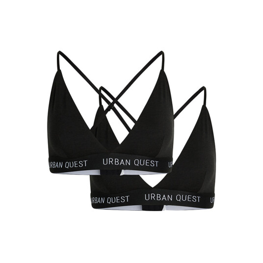 Urban Quest 2-pack Bamboo Triangle BH Farge: Svart Størrelse: S Kvinner