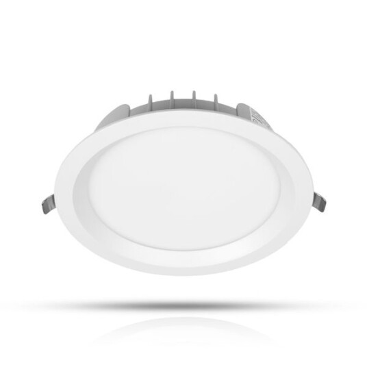 Downlight AGGE Round Flood Antiglare White IP44 / CCT / Dimbar 30W / 165 mm