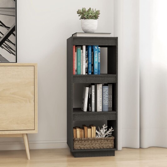 vidaXL Bokhylle/romdeler gr? 40x35x103 cm heltre furu
