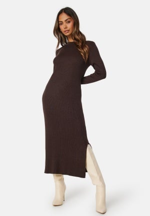 SELECTED FEMME Eloise LS Knit Dress Java Detail: Lurex S