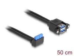 Delock USB 5Gbps Pin Header Til 2xUSB A 0.5m