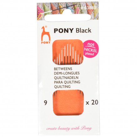 Pony Black Quiltenåler Str 9 20 stk Pony Black Quiltenåler Str 9 20 stk