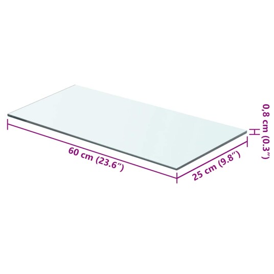 vidaXL Hyllepaneler 2 stk klart glass 60x25 cm vidaXL Hyllepaneler 2 stk klart glass 60x25 cm