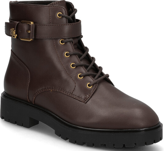 Lauren Ralph Lauren Smooth Calf Allyson Logo Bo Bte Brown 39