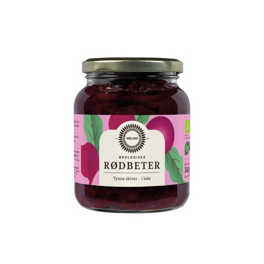 Helios økologiske skivet rødbeter 340 g