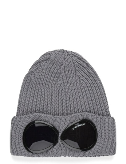 C.P. Company Merino Wool Goggle Beanie - Grey - ONE SIZE C.P. Company Merino Wool Goggle Beanie - Grey - ONE SIZE