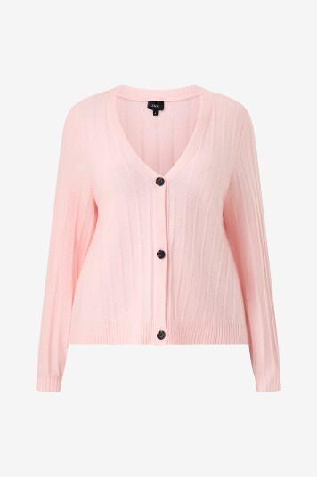 Zizzi Kardigan caVista L/S V neck Rosa Zizzi Kardigan caVista L/S V neck Rosa